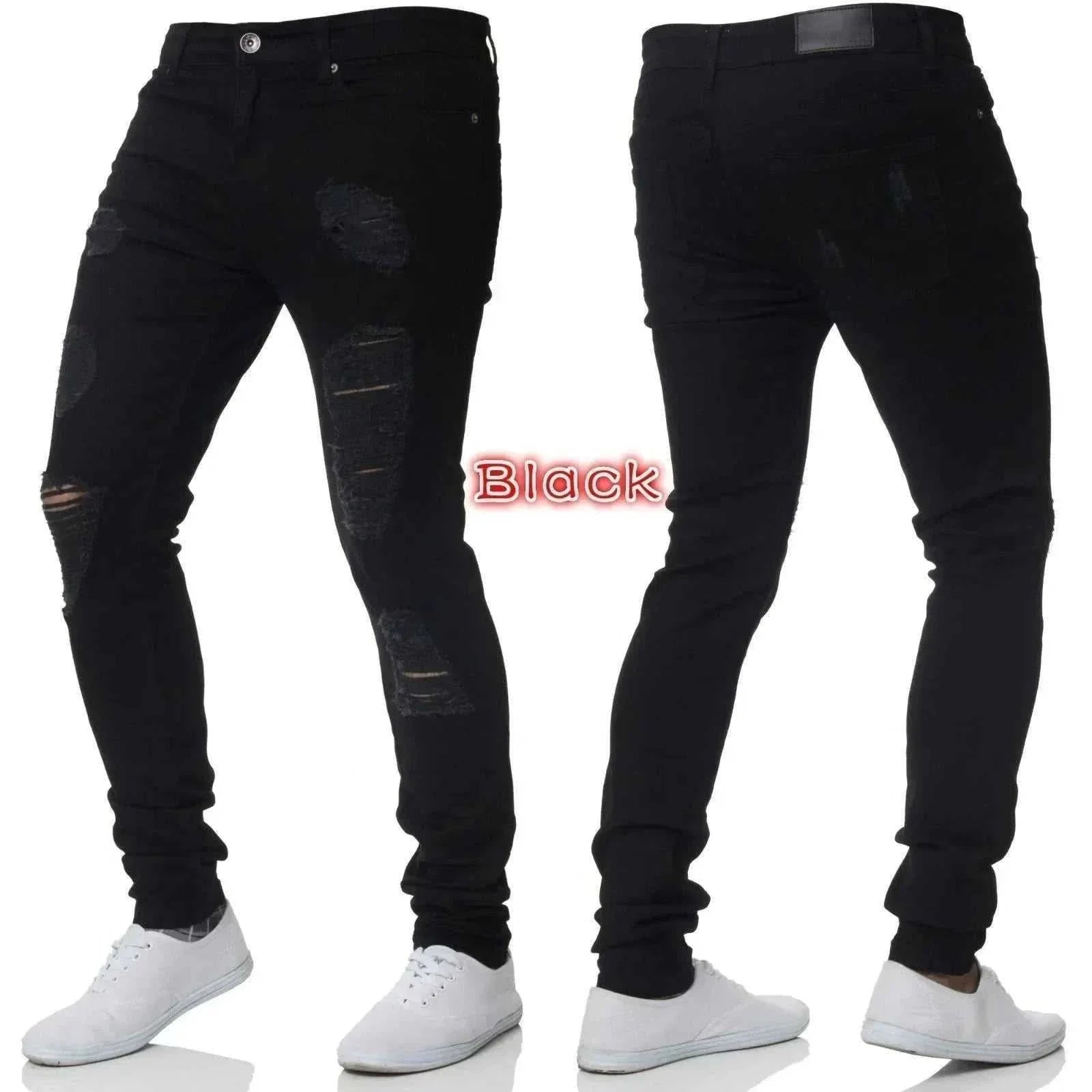 Ripped Jeans Men Stretch